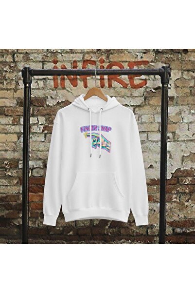 Infire clothing هودي قصة فضفاضة فنجر سناب مطبوع للجنسين