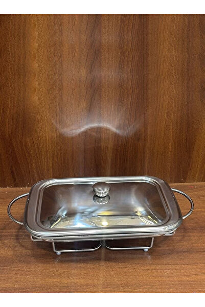 Urbanza 3 Liter Rectangular Glass Chafing Dish with Stainless Steel Lid – Buffet Food Warmer for Catering