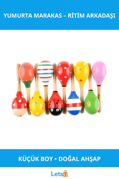 Letsii Egg-Shaped Fun Natural Maracas