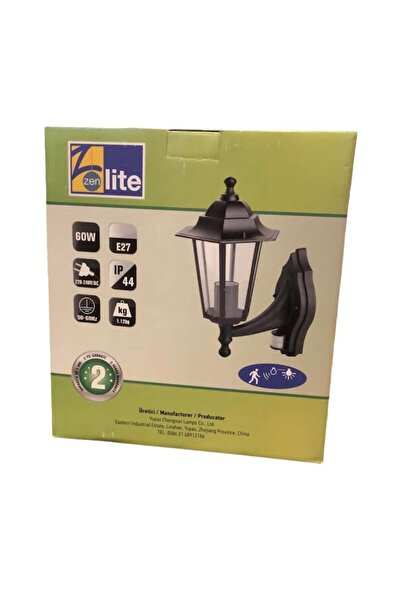 TEKZEN Outdoor/garden wall light with sensor, aluminum, black, 1xE27