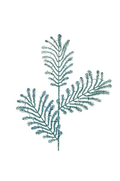 OEM Crenguță decorativă de ferigă verde cu sclipici 74 cm