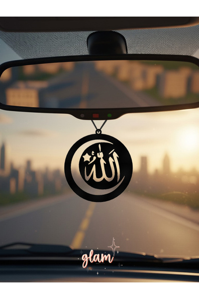GLAM DEKORASYON Araç İçi Dikiz Aynası Araba Dekor Süs Aksesuar, Allah Yazısı,...