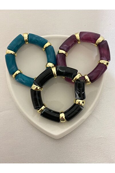 BIJUTERI سوار من العظم مرن مع تفاصيل ذهبية