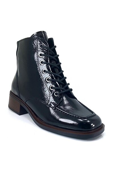 Mammamia 1015 24Kb Women's Daily Boots Black Wrinkled Patent Leather