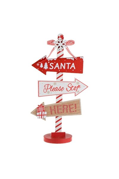 OEM Semn decorativ de Crăciun - săgeți din lemn pe bază „Moș Crăciun, te rog ...