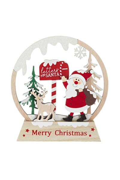 OEM Decorațiune de Crăciun din lemn - Moș Crăciun, cutie poștală, ren, brazi ...