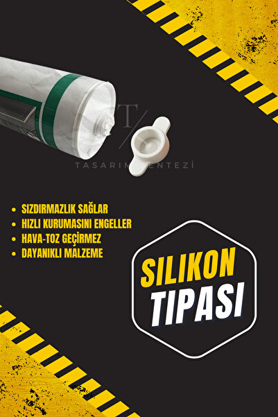 Tasarım Sentezi 3'lü Silikon Tıpası Sızdırmazlık Mastik Tüp Conta Koruyucu Ka...