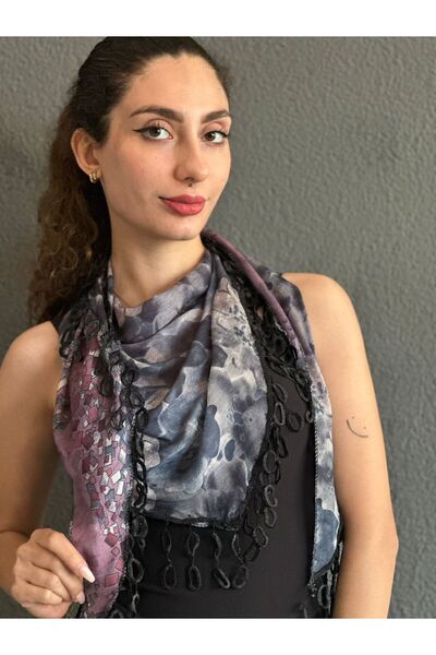 Gönülden Tasarım Double Sided Lace Women's Scarf Shawl 155X45 cm