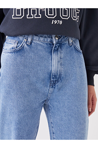 LC Waikiki Blue High Waist Straight Fit Women's Jean Pants