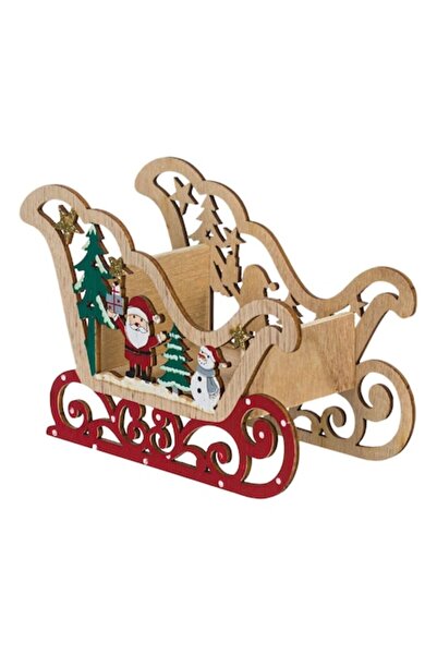 OEM Decorațiune de Crăciun din lemn, figurine Moș Crăciun și om de zăpadă, 15...