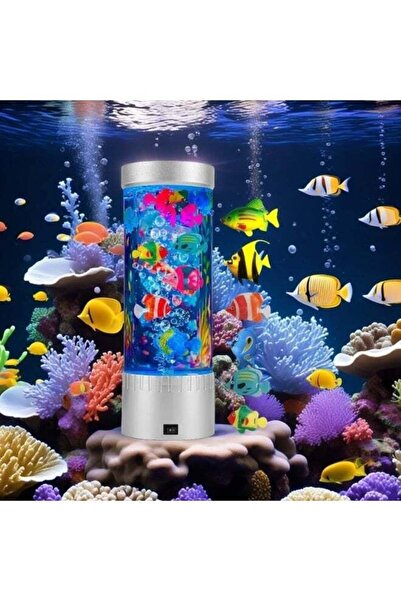Generic LED Aquarium Lamp with Multi-Color Lights and Artificial Fish