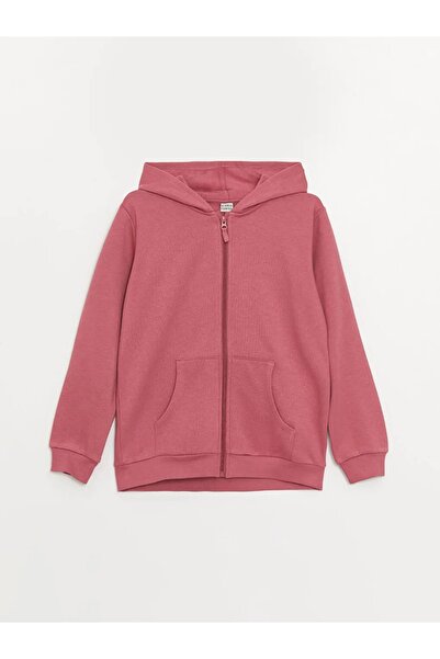LC Waikiki LCW Kids Pink με κουκούλα Basic μακρυμάνικο κορίτσι