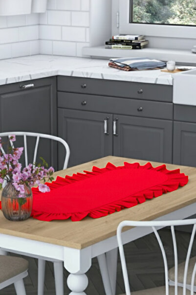 MİNDERHAN Firfirli Cotton Fabric Runner Table Cover