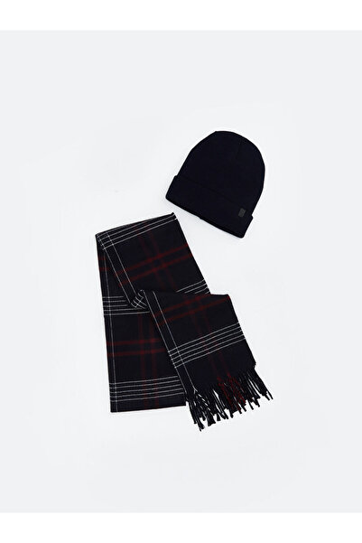 LC Waikiki Чоловічий шарф і шапка з синім візерунком