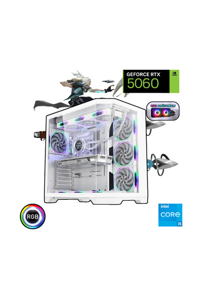 güneysu intel i5 14400f 16GB 500Gb SSD RTX 5060 240mm sıvı soğutma Oyuncu Bil...