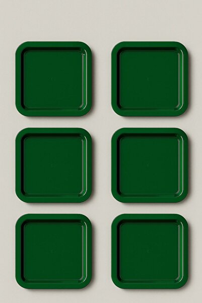 Fabrication 6-Piece Colorful Unbreakable Plastic Square Flat Coffee & Tea & D...