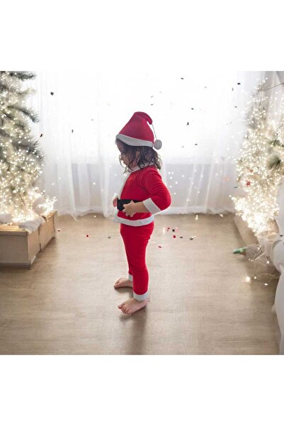 Lider MAGNESİA Santa Claus Girl Costume Bottom Top Set with Hat and Belt