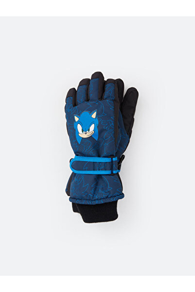 LC Waikiki Navy Blue Printed Boys' Snow Gloves