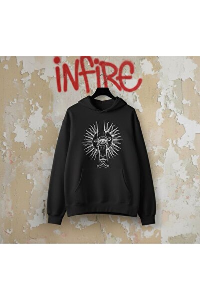 Infire clothing هودي للجنسين قصة فضفاضة غونايه مطبوع