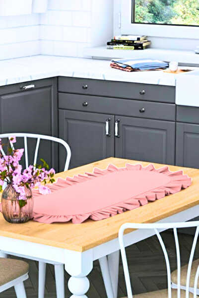 MİNDERHAN Firfirli Cotton Fabric Runner Table Cover