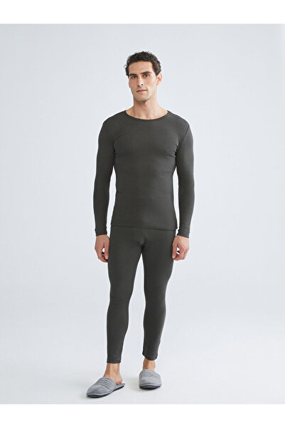 LC Waikiki Khaki Crew Neck Thermal Men's Undershirt