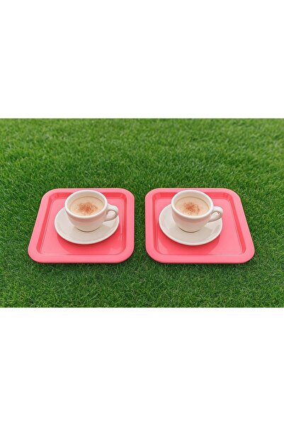 Fabrication 2-Piece Colorful Unbreakable Plastic Square Flat Coffee & Tea & D...