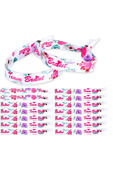 OEM Set 15 bratari pentru nunta, model floral, reglabile, textil, multicolor