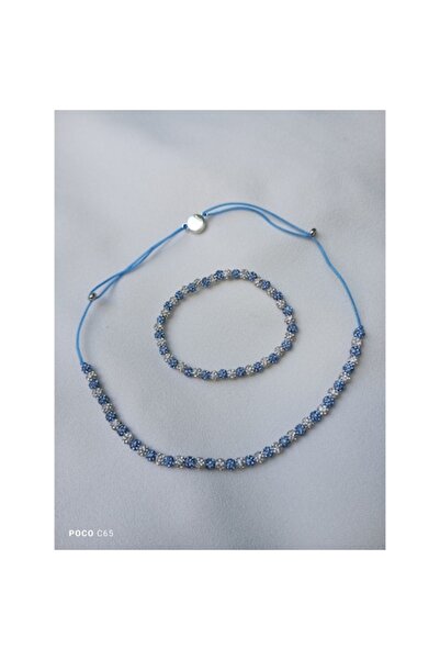 OEM Children's bracletcelet and necklace set Shamballa beads 4 mm with rhinestone