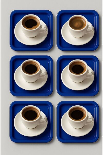 Fabrication 6-Piece Colorful Unbreakable Plastic Square Flat Coffee & Tea & D...