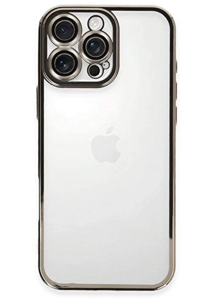 NewFace حافظة NRTMSA لهاتف آيفون 16 برو ماكس من السيليكون مع عدسة - (191309) رمادي تيتانيوم