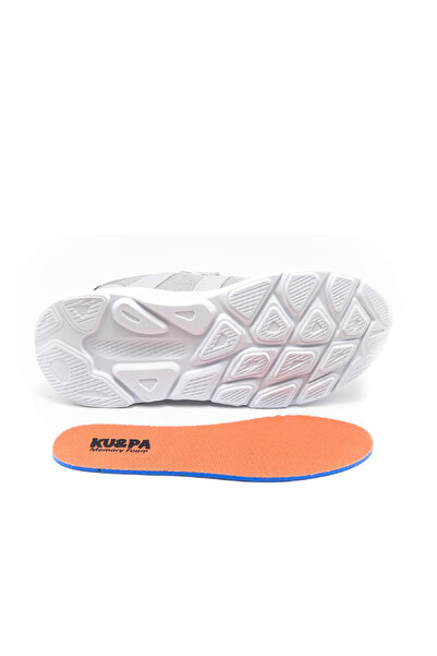 KU&PA SHOES Atoma Gray Kids Unisex Sneaker Leather-Look Casual Sports Shoes Lace-Up Velcro Kp-7002