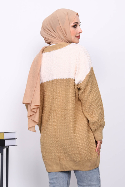 İmajButik Πλεκτό ζακέτα με κουμπιά με λαιμόκοψη σε σχήμα V