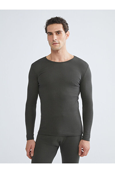 LC Waikiki Khaki Crew Neck Thermal Men's Undershirt