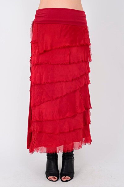 EREN STYLE Italian 2 Size Slimming Layered Silk Skirt & Strapless Dress