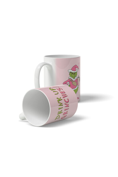 offside Pink Grinch Printed New Year Christmas Mug Cup Gift Cup Drink up Grinches Mug Christmas Gift