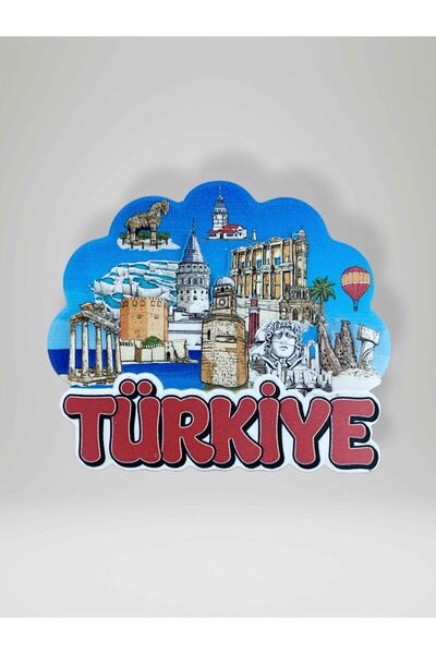 Mundy TÜRKİYE Temalı Kabartmalı Polyester Magnet Buzdolabı Süsü 7,5cm x 6,5cm...