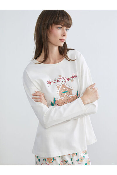 LC Waikiki Crew Neck Christmas Themed Women's Pajamas