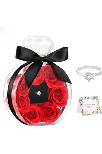 Kelan Collection Decoration with adjustable ring plated S925 and 7 soap roses...
