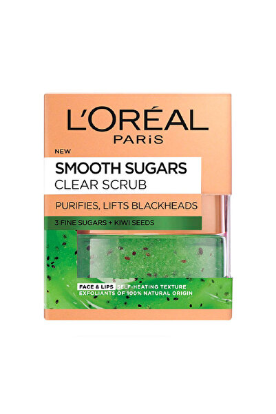 L'Oreal Paris Smooth Sugars Clearing Scrub with 3 Fine Sugars + Kiwi Seeds, 50ml