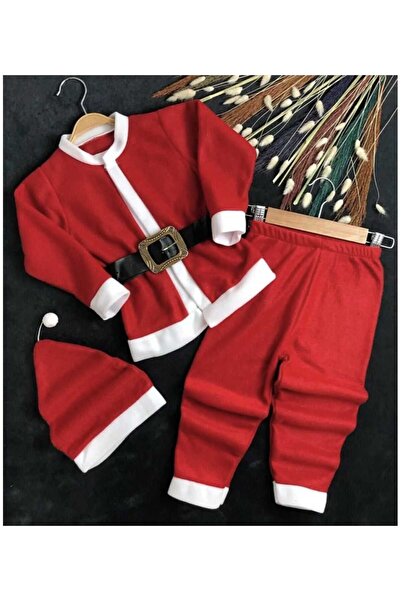 Lider MAGNESİA Santa Claus Girl Costume Bottom Top Set with Hat and Belt