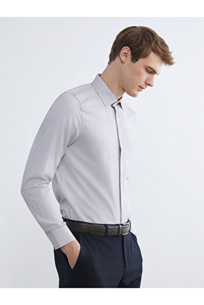 LC Waikiki Esvab • Modern & Distinctive Slim Fit Long Sleeve Striped Men's Shirt