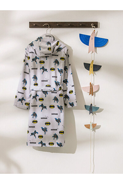 LC Waikiki Gray Printed Boy's Bathrobe