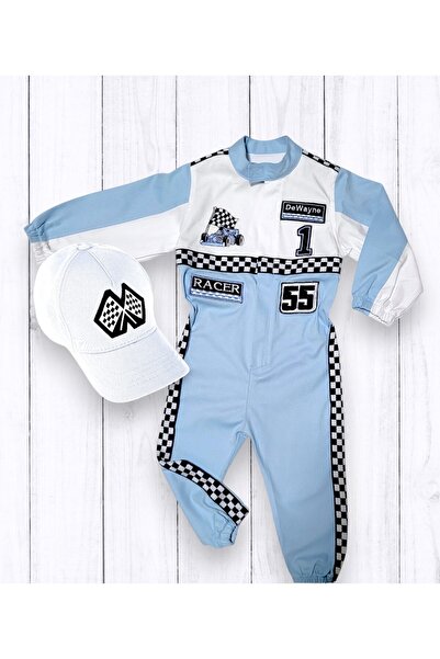 Mum Design Gifts AÇIK MAVİ FORMULA F1 ARABA YARIŞÇI KOSTÜMÜ