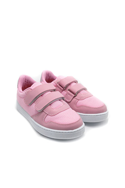 KU&PA SHOES Burber Pink Kids Children Unisex Sneaker Leather-Look Casual Sports Shoes Lace-Up Velcro Kp-6003