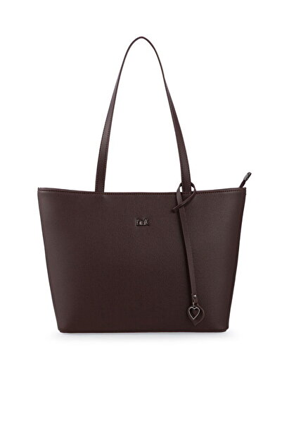 Bilik Deri Καφέ γυναικεία τσάντα ώμου με λεπτομέρεια λογότυπου BLKF AQUA