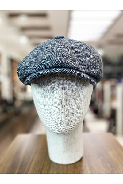 Göksu Şapka Men's Winter Cap British Style Peaky Blinders Newsboy Trend 8 Panel Cap Herringbone