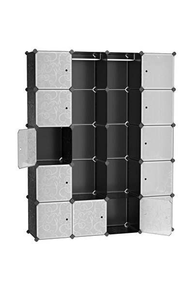 AyrStore 2 Elbise Askılı Gardırop, Modüler Kombinasyon Dolabı, Yerden Tasarruf Sağlayan Vidas