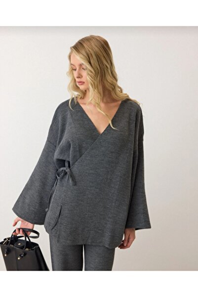 DAMGA Collection Women's Trendy Clothing Tie-Up Bottom-Top Knitwear Set