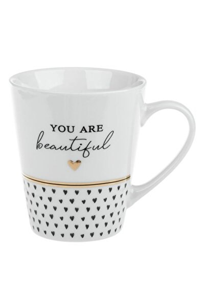 OEM Cană albă New Bone cu imprimeu „You Are Beautiful” 350 ml