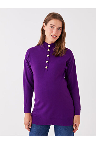 LC Waikiki Half Turtleneck Plain Long Sleeve Maternity Knitwear Tunic